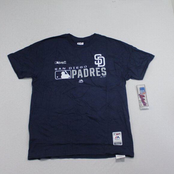 Majestic Other - Majestic Authentic Men Blue Tee Shirt San Diego Padres Authentic Size Large
